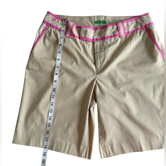 Lilly Pulitzer Palm Beach Fit Bermuda Shorts Sz 4 Beige Pink Trim Stretch Cotton - Picture 8 of 8